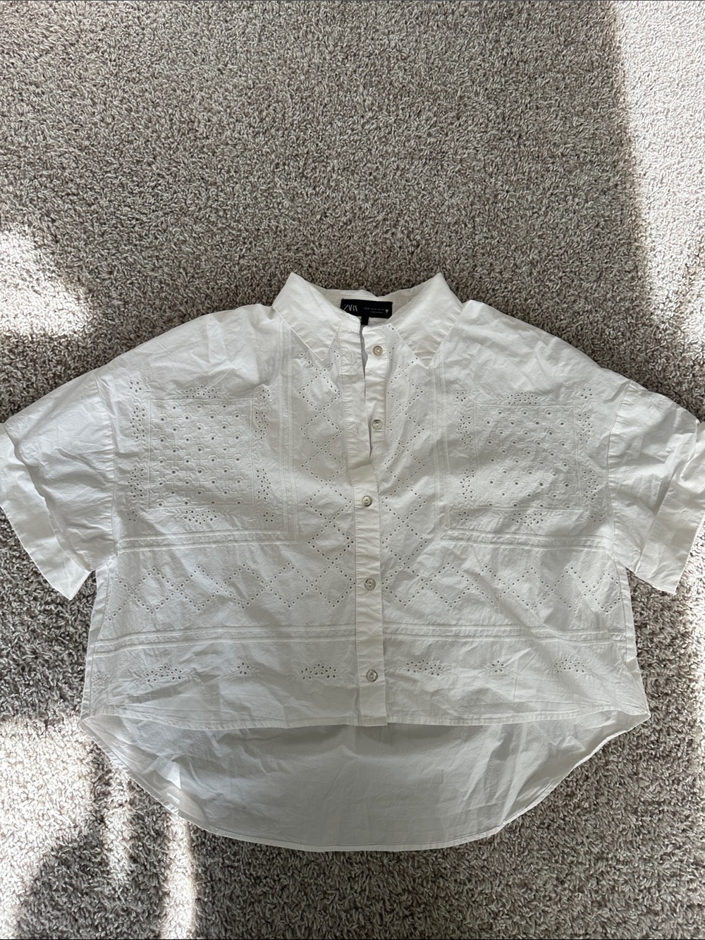 Zara cotton poplin top